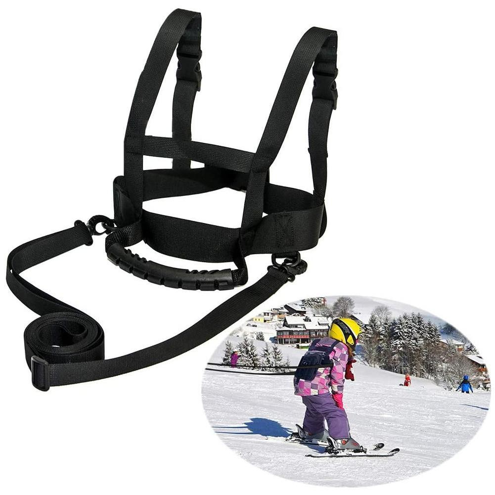 Kinder Sicherheits Ski Gurt Verstellbarer Wintersport Ziehgurt Skateboard Lernhilfe Schultergurt - Schwarz