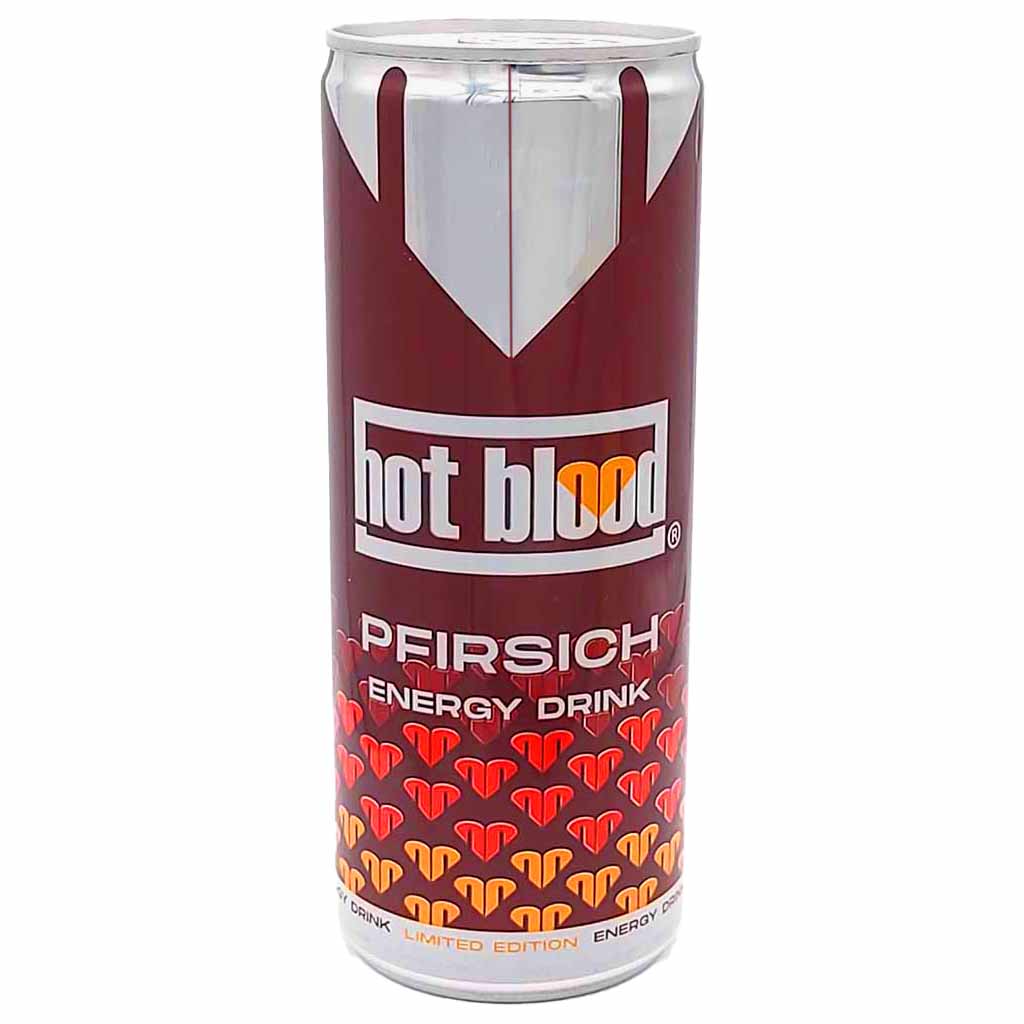 hot blood Energy Drink Pfirsich Dosen 250ml MHD:10.10.26
