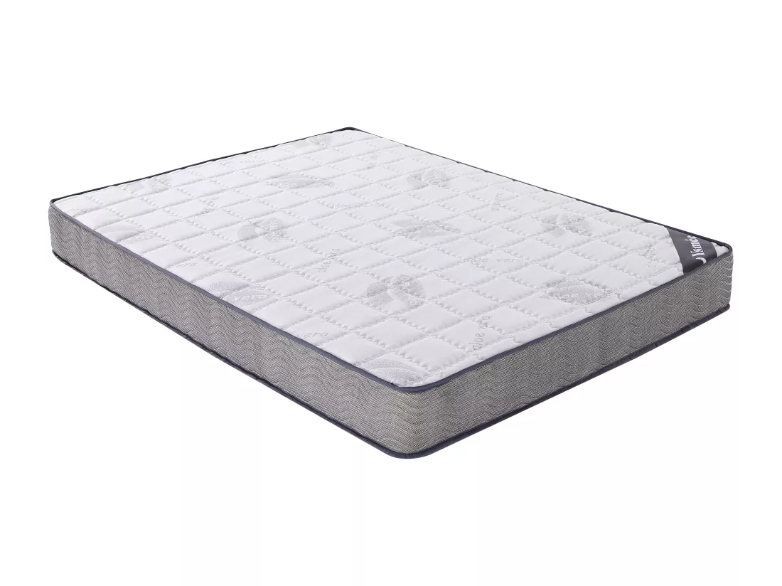 Ensemble 160 x 200 cm sommier coffre naturel clair + matelas ressorts ensachés ép.19cm - KIJAL de YSMÉE