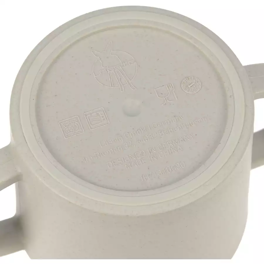 LÄSSIG Trinklernbecher mit Henkel Uni warm grey