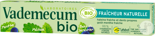 Vademecum Dentifrice Bio Fraîcheur Naturelle Tube 75ml