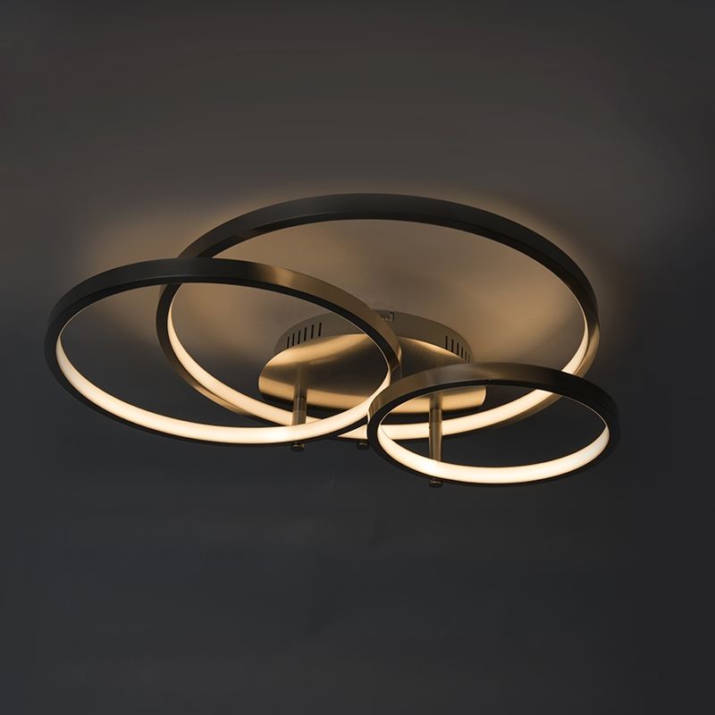 Moderne plafondlamp staal incl. LED en dimmer- Rondas