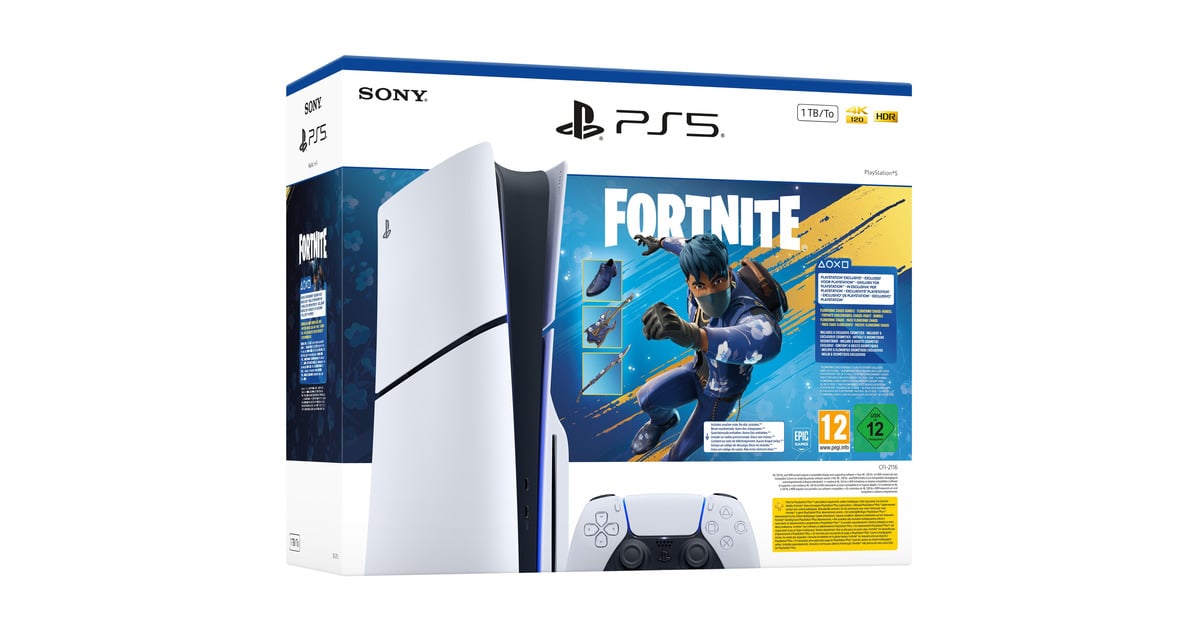 SonyPlayStation 5 (Slim) - 1 TB - Fortnite Flowering Chaos Bundel spelconsole  (Wit/zwart)