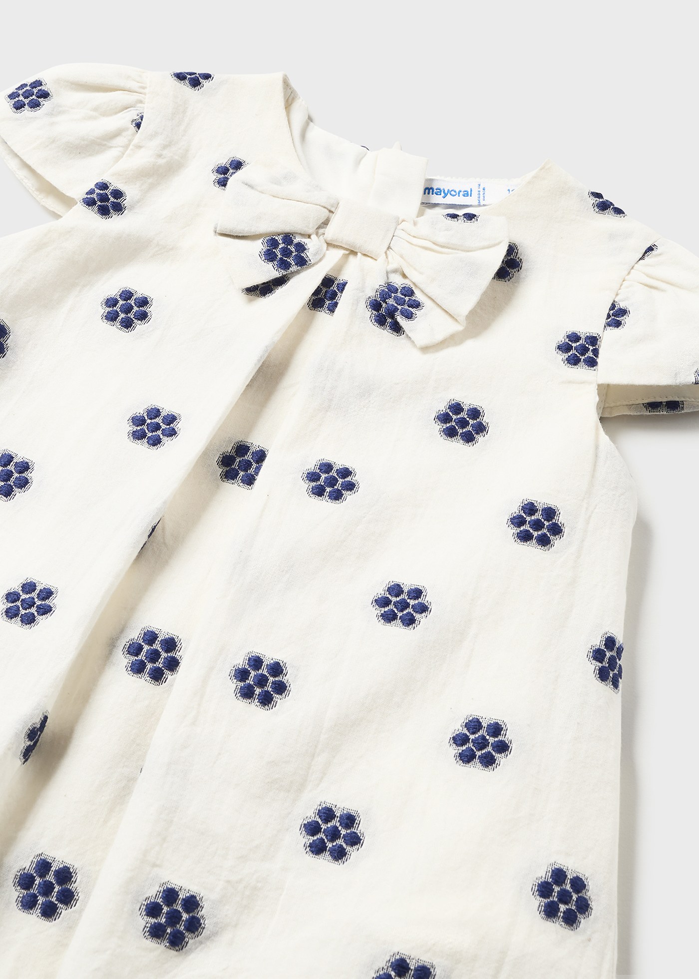 Vestido jacquard para bebê com capa para fralda