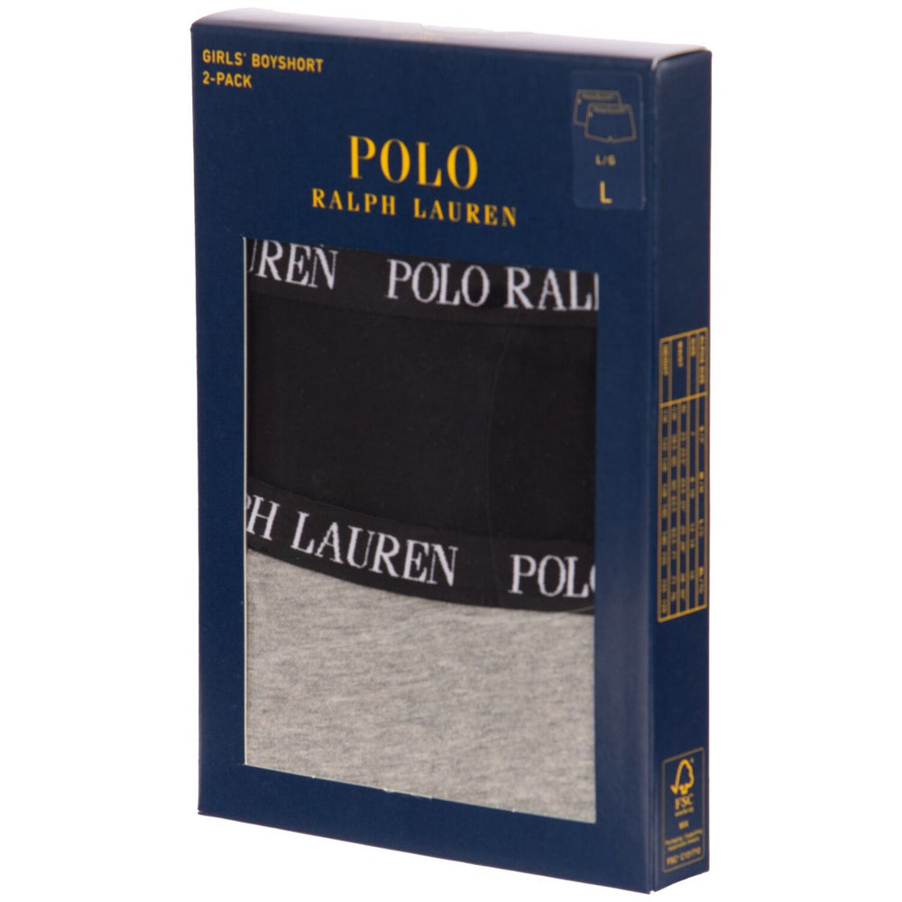 Køb Polo Ralph Lauren Polo Black Solid 2 Pack Girls Boyshort Hipsters