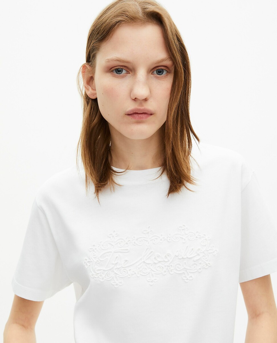 THE KOOPLES<br>Camiseta de manga curta com logotipo bordado tom sobre tom