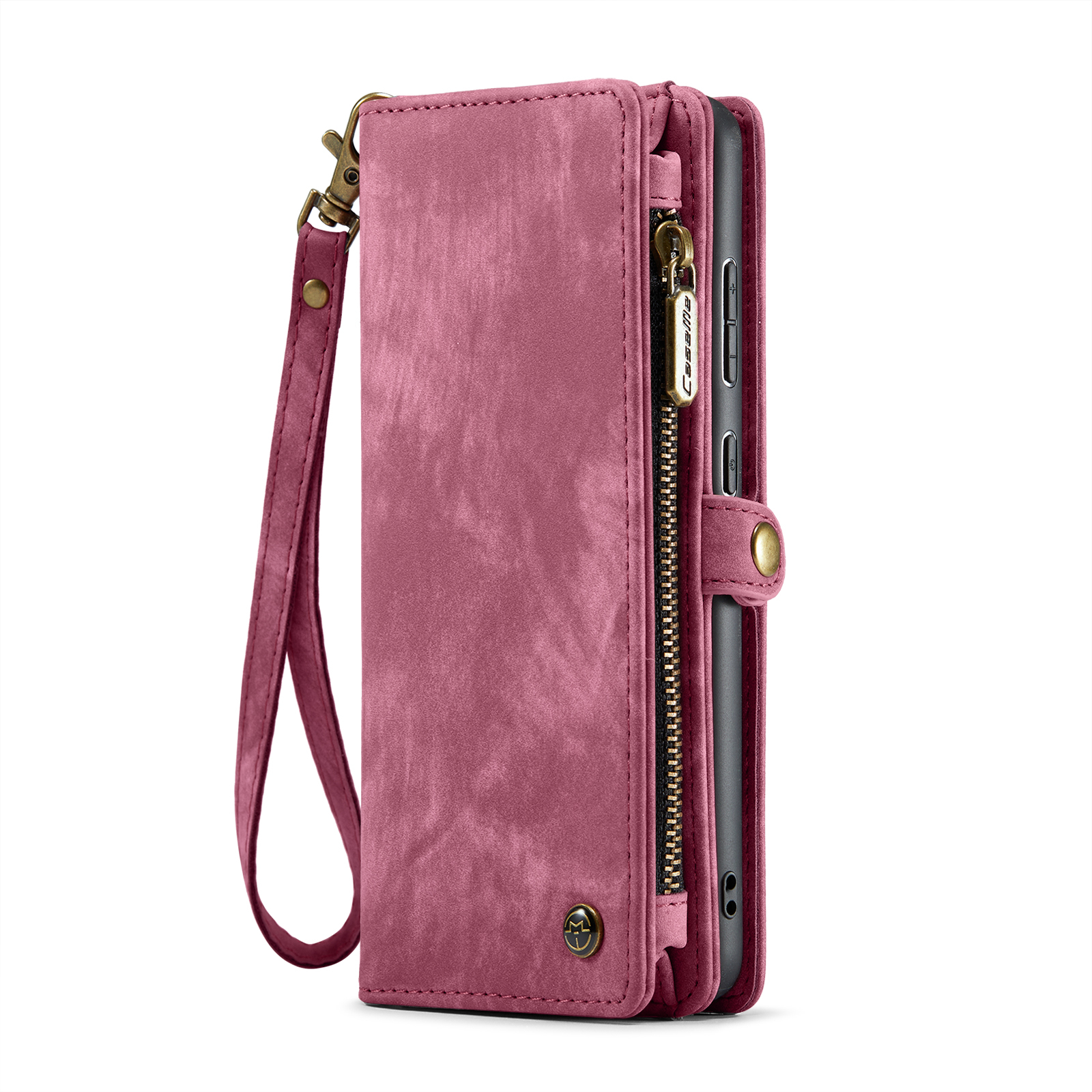 Samsung Galaxy S24 FE 2in1 Leder Tasche   Magnet Hardcase Karten Etui - Rot