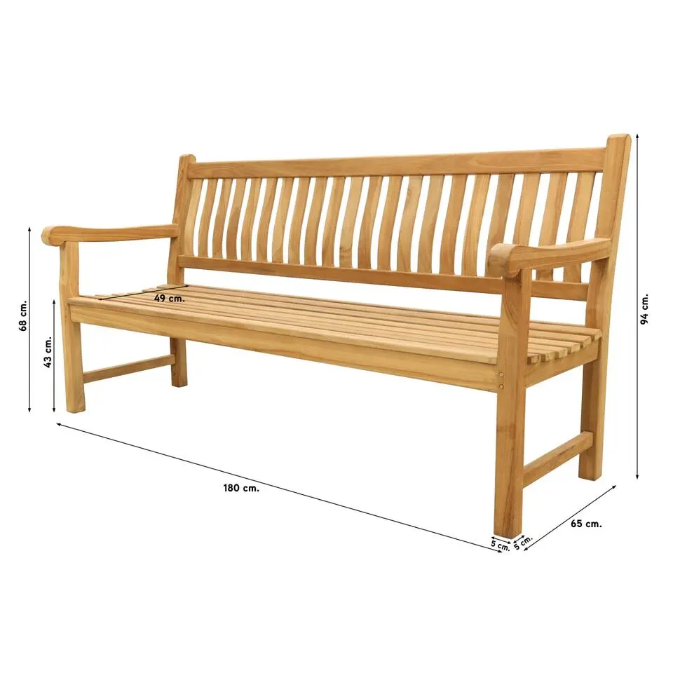 VDG Teakhouten tuinbank Patrick - 180 cm