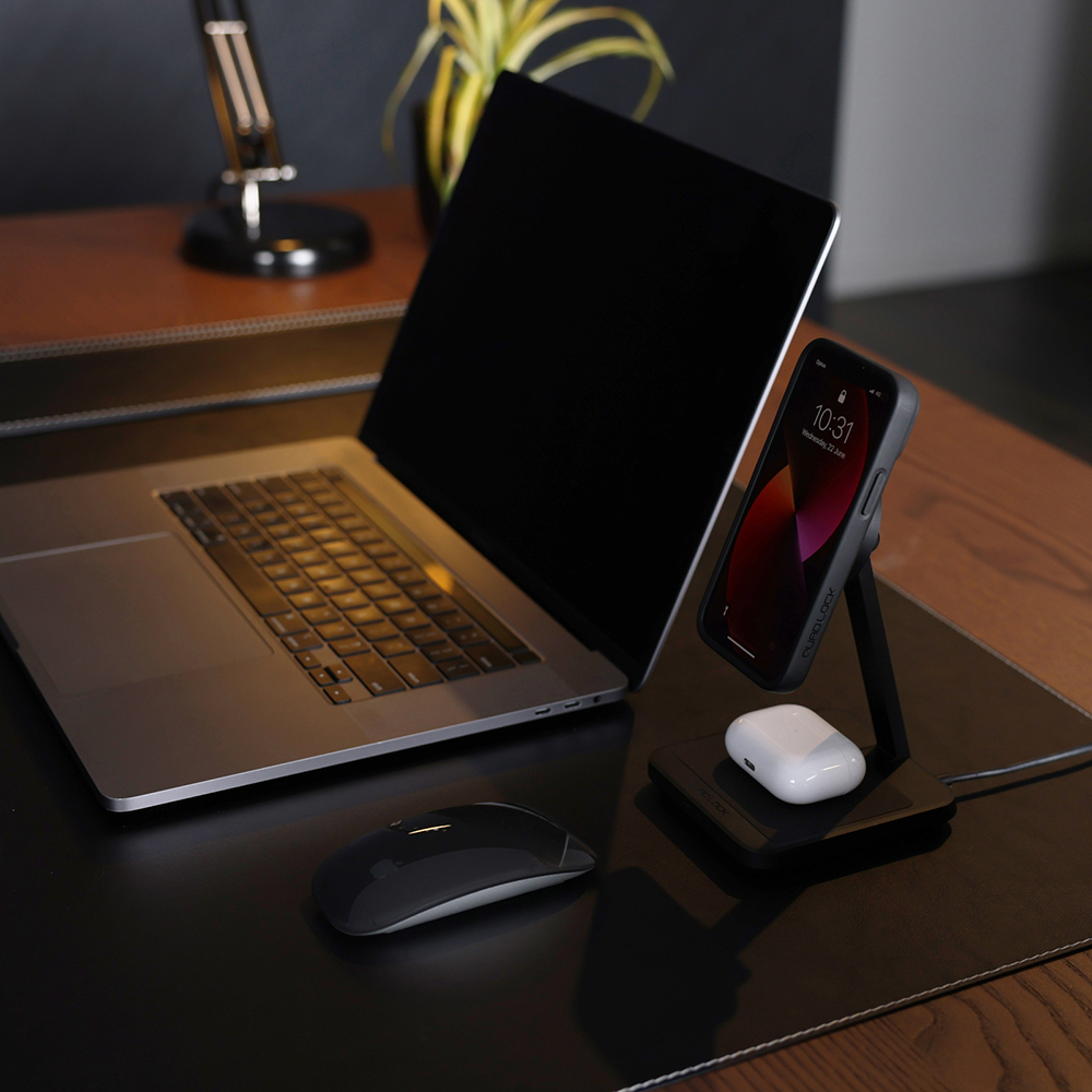 Quad Lock - Support bureau Mag Dual Desktop Wireless Charger Noir