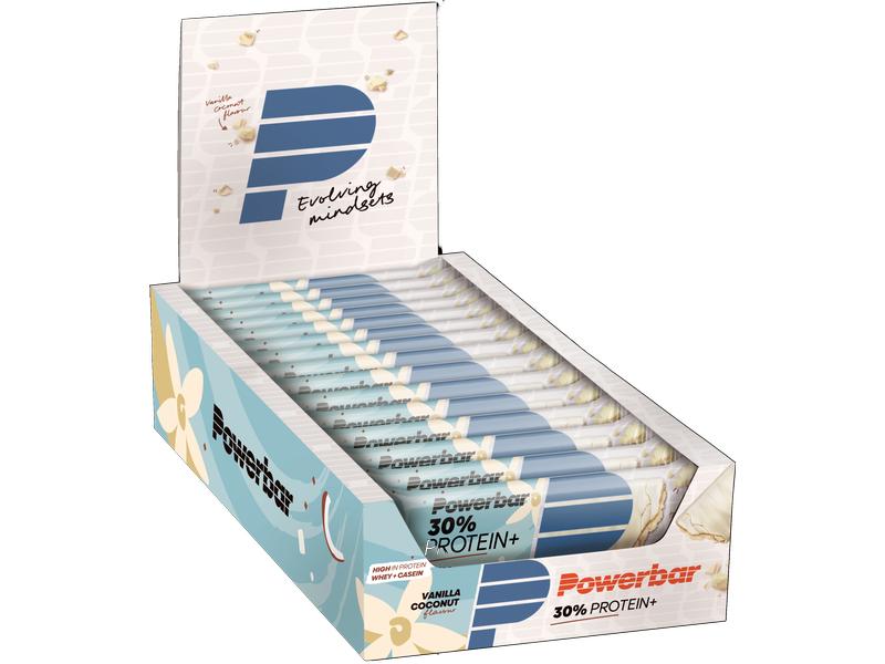 PowerBar Riegel 30% Protein Plus Vanille-Kokos Vanille-Kokos Proteinriegel, Box mit 15 Riegel à 55 g