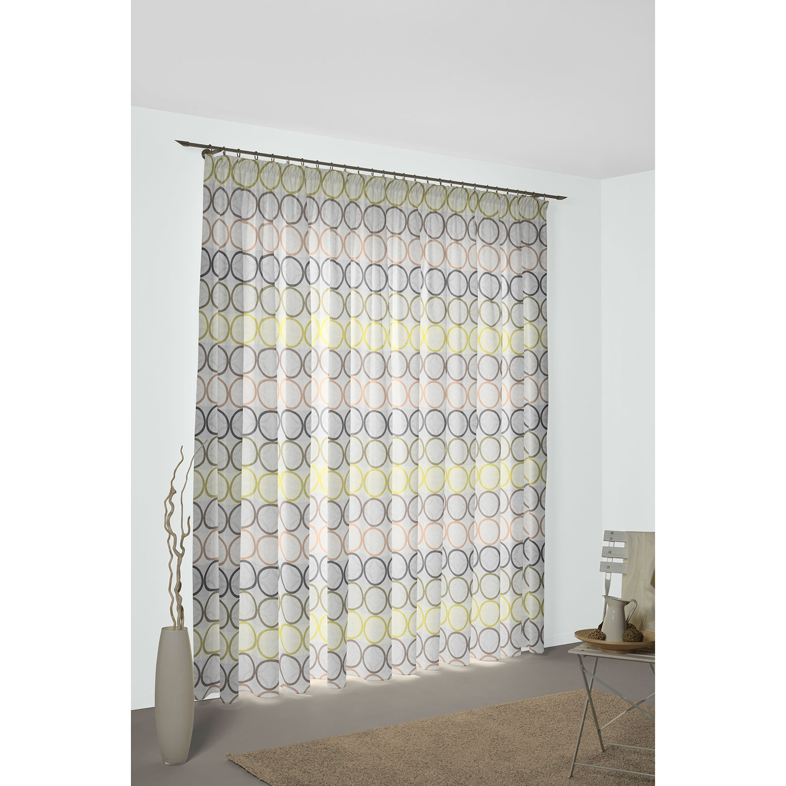Einzelschal mit Kräuselband ZIRBELLO - grün - 145x132 cm
