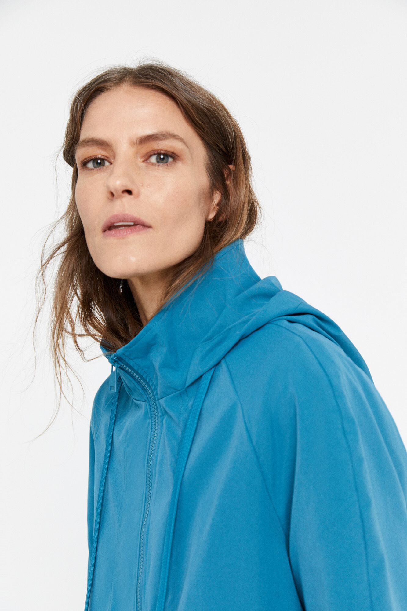 Parka curta repelente à água - Turquesa