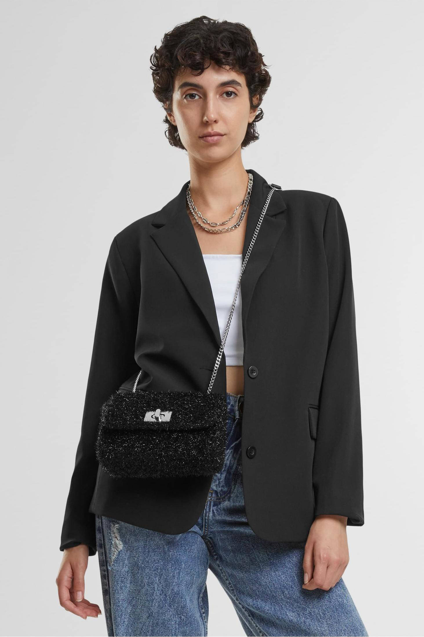 Urban Classics Curvy blazer zwart