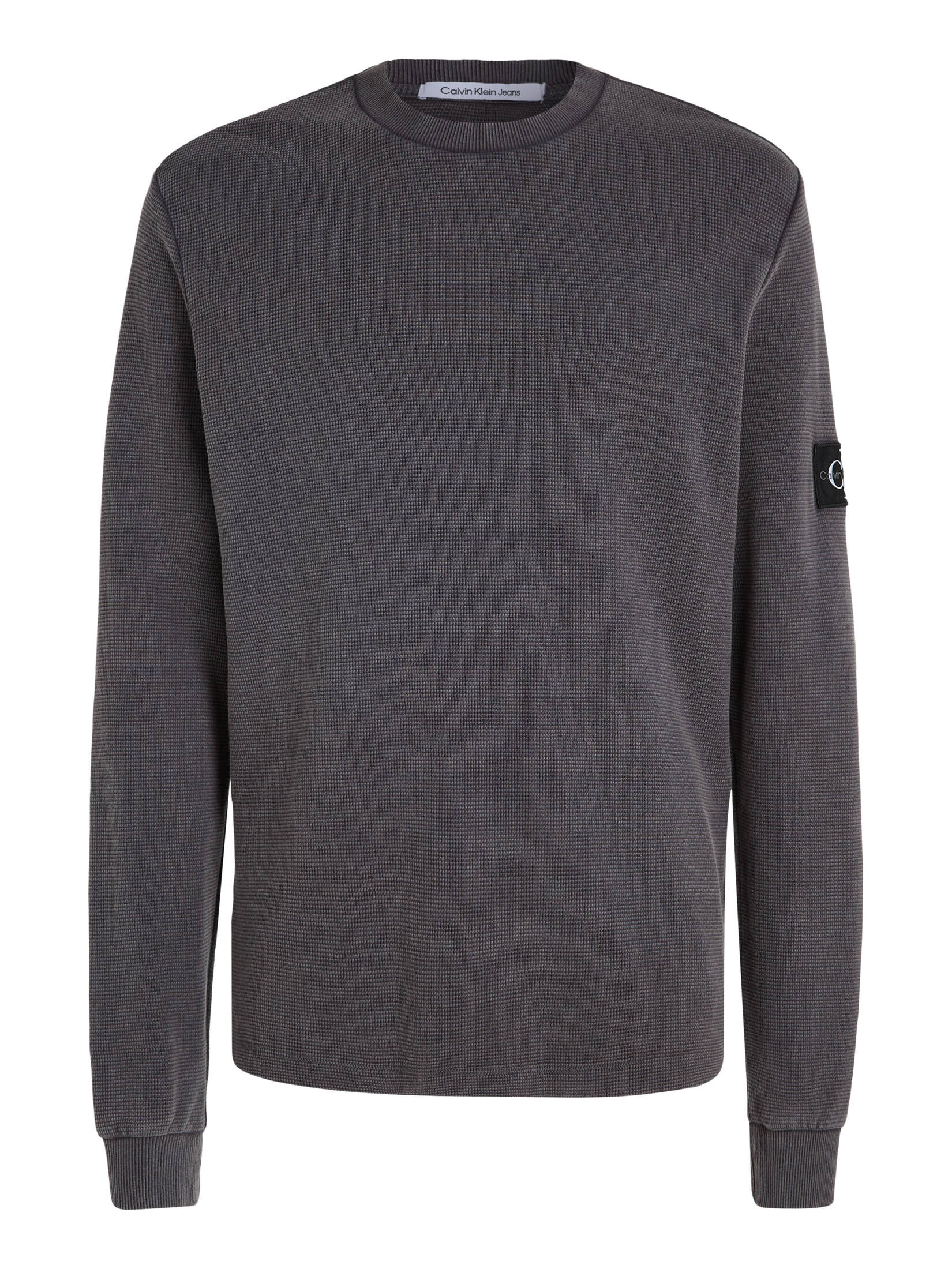 CALVIN KLEIN JEANS| Herren Langarmshirt WASHED BADGE WAFFLE LS TEE