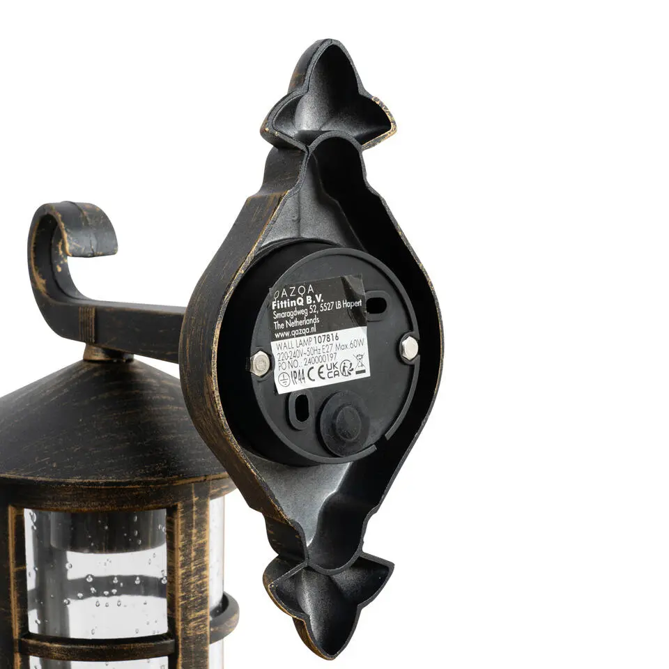Qazqa wandlampen buiten herb goudkleurig e27