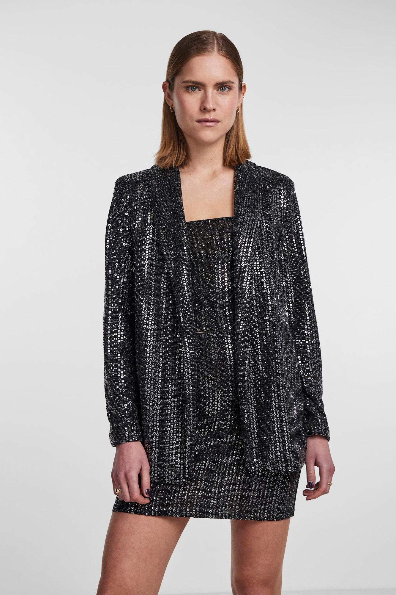 jaqueta blazer com lantejoulas