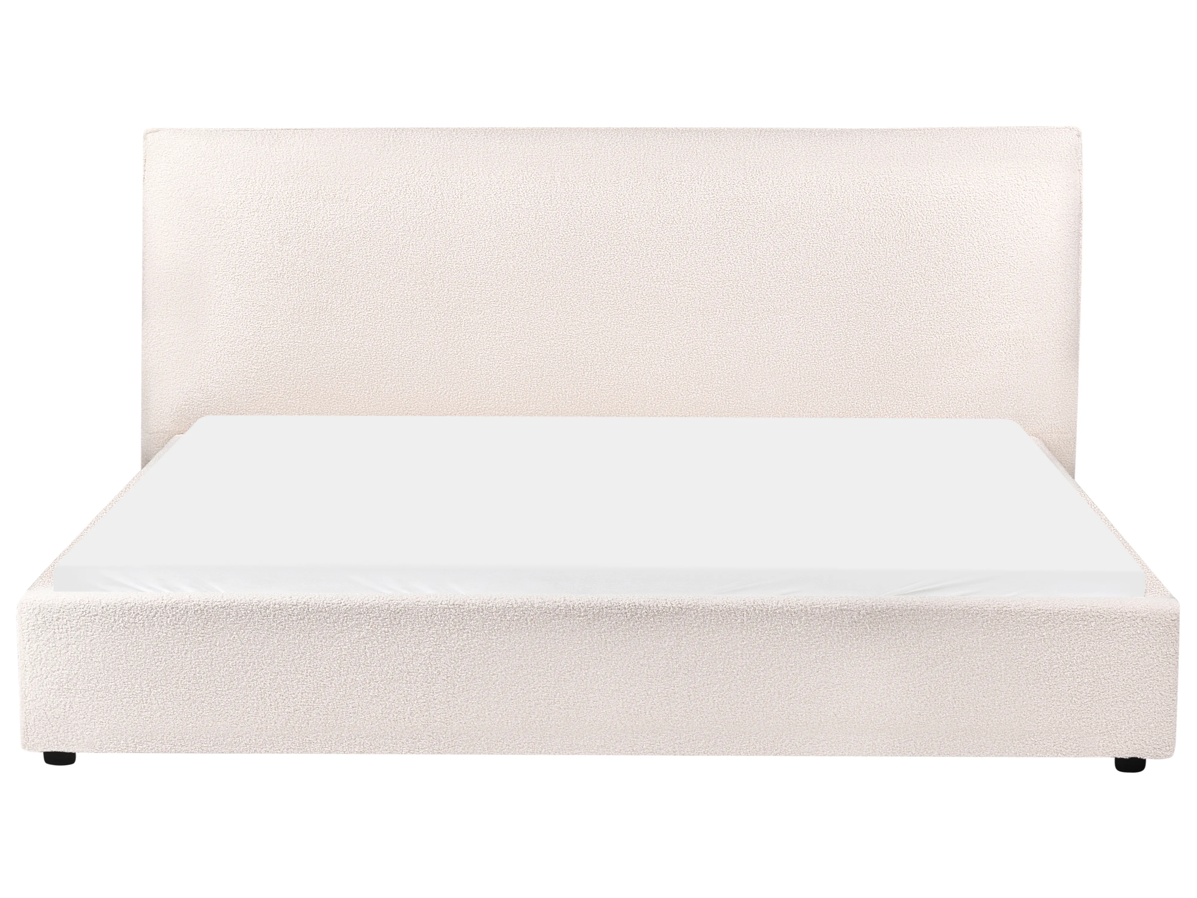Bed Bouclé LAVAUR 180 x 200 cm Gebroken wit