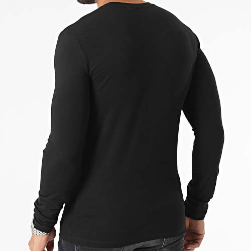 Tee Shirt Manches Longues Slim Chicago MMKL00324 Noir