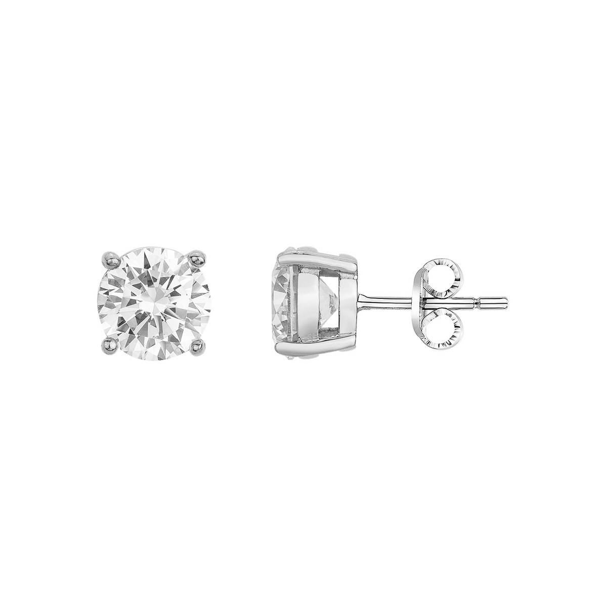 Boucles d'oreilles puces Issa en Acier 316L avec oxyde de zirconium blanc