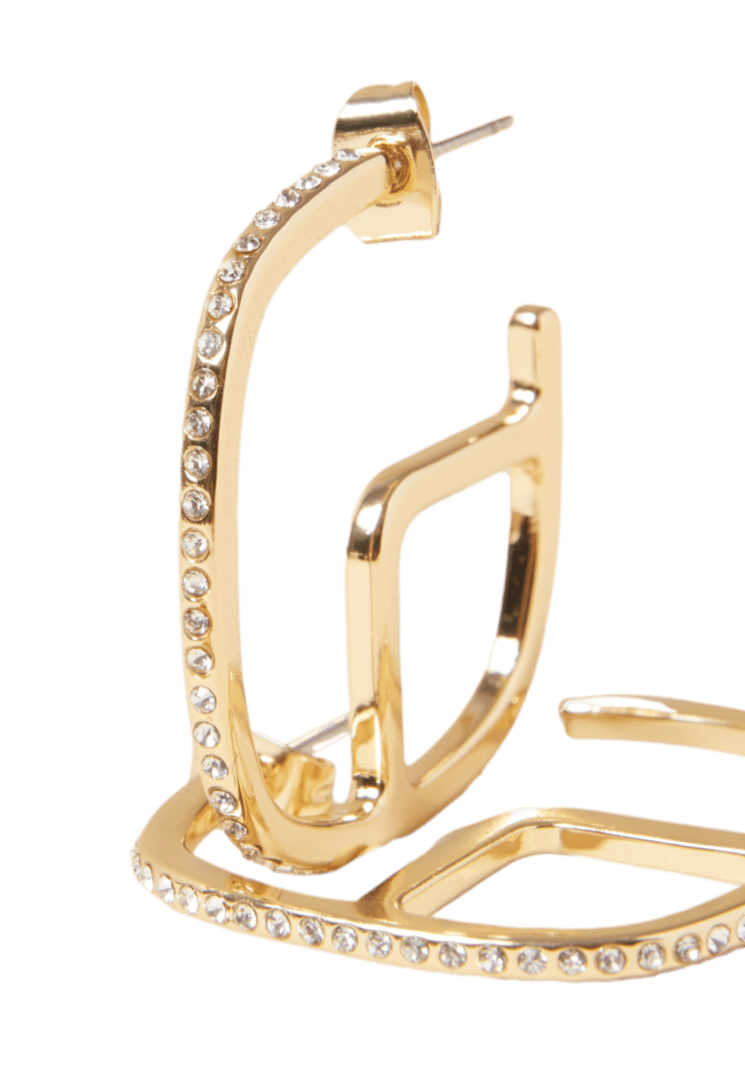 Boucles d'oreilles créoles en laiton doré | Doré
