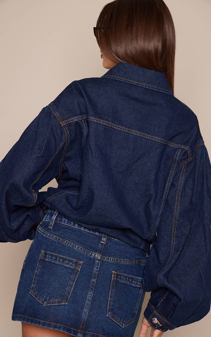 Bleu Indigo Jupe Mini En Jean Classique Taille Moyenne