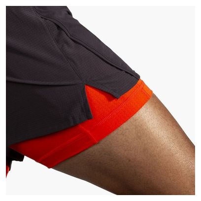 Short 2-en-1 Brooks High Point 2.0 3inch Noir/Rouge Homme