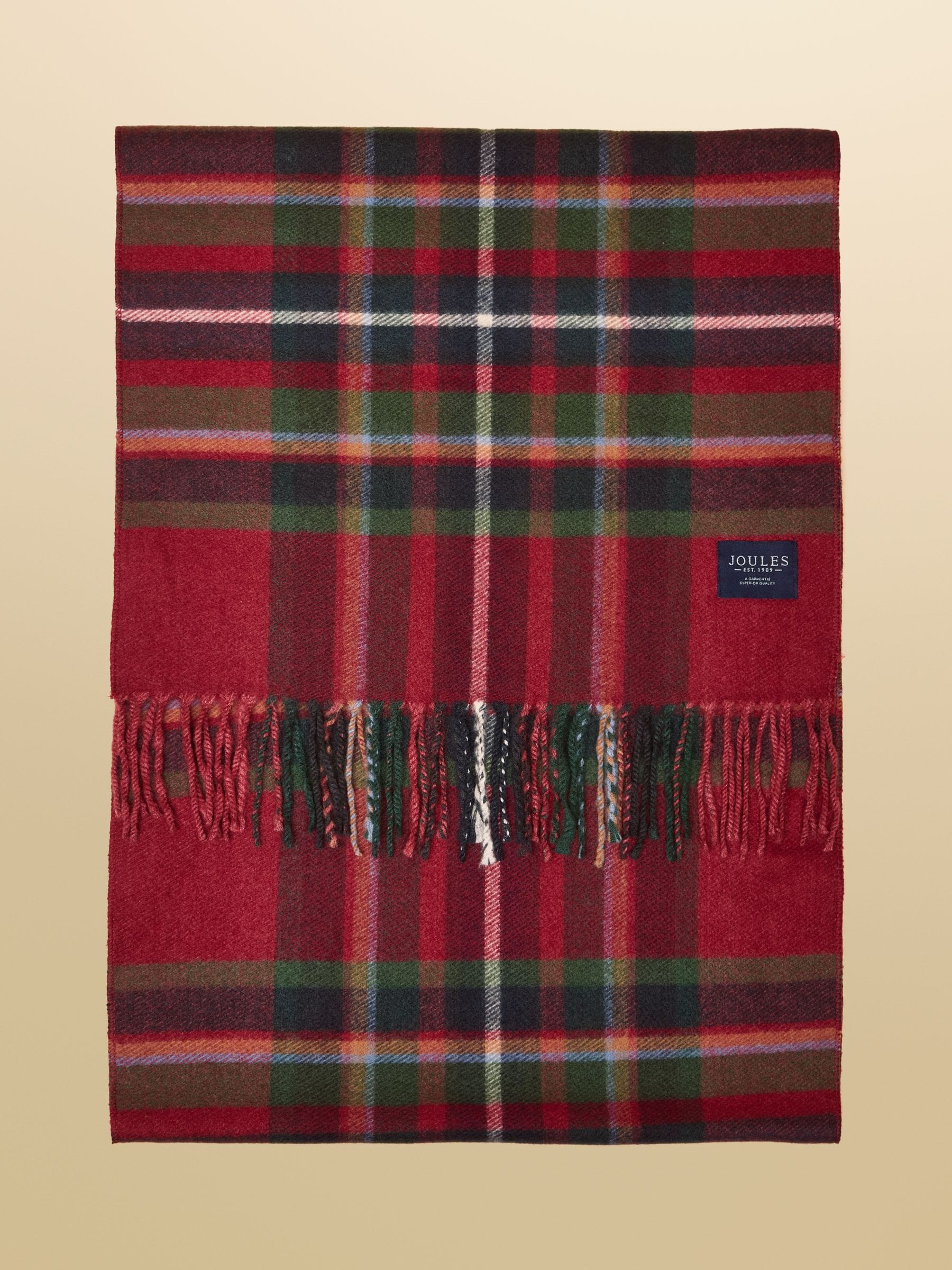Rood - Joules Langtree Check Scarf