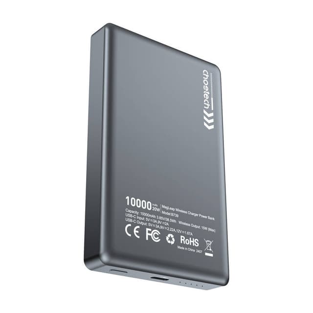 Choetech powerbank B739 10000mAh 20W PD tynd (sort)