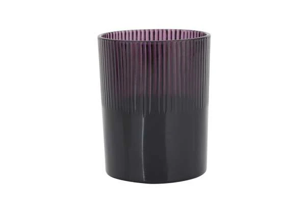 Margit Brandt  Rillet fyrfadsstage, lilla - 12 cm.