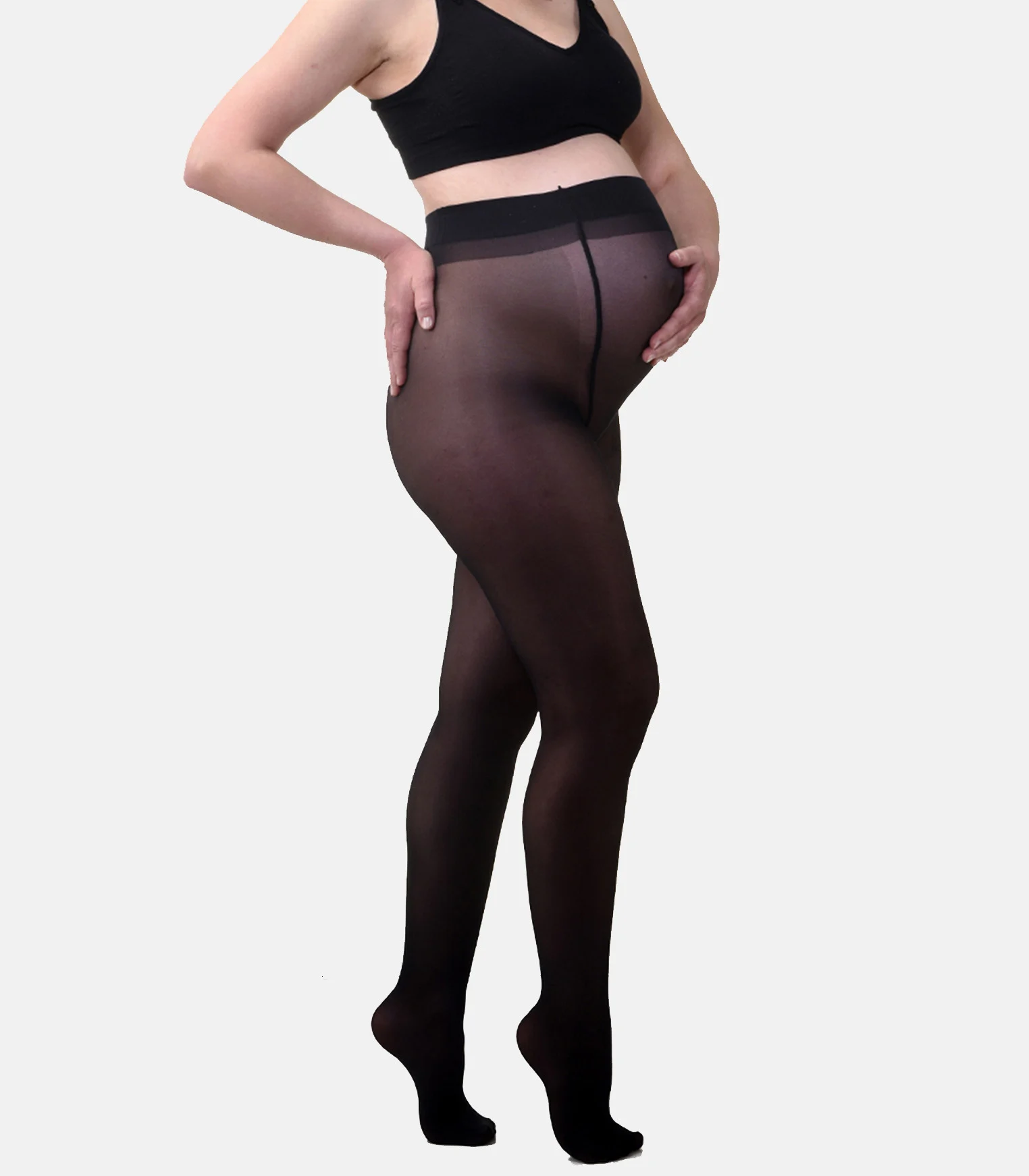 Collants de grossesse transparant confortables 20den | Noir