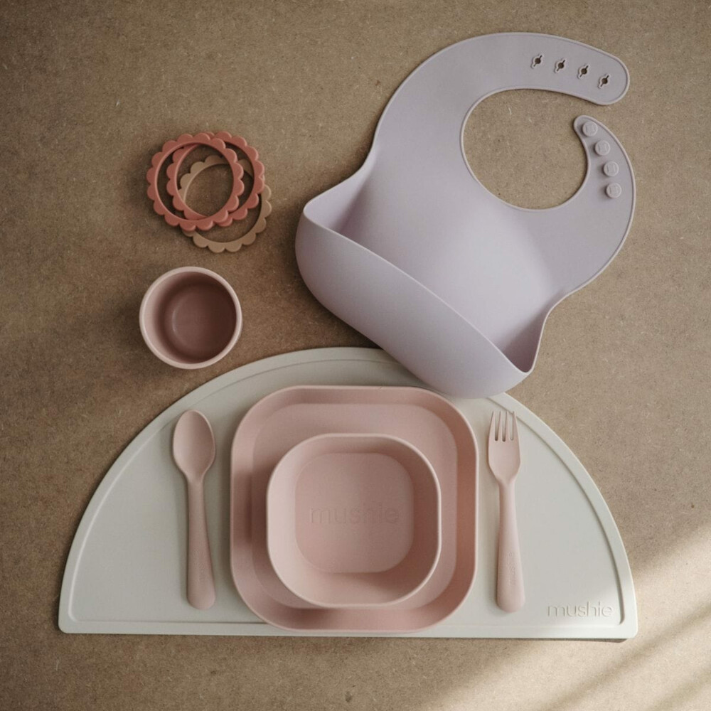 Mushie Kommen Set Vierkant Blush2 stuks
