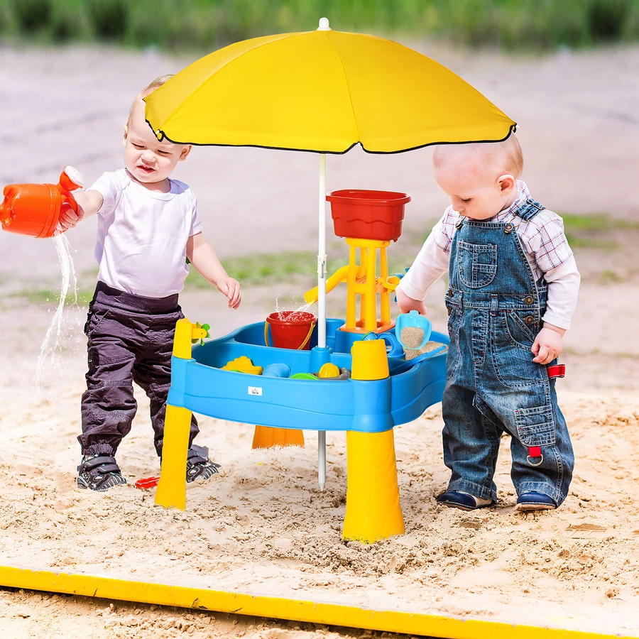 HOMCOM Sandspielzeug mit Sonnenschirm bunt