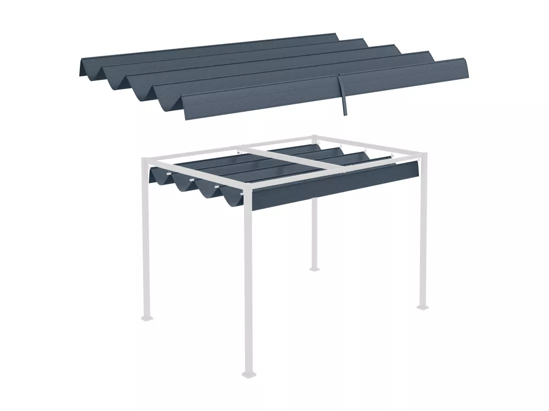Toile de rechange pour pergola rétractable 3 x 2,15 m polyester haute densité 180 g/m² anti-UV30+ gris