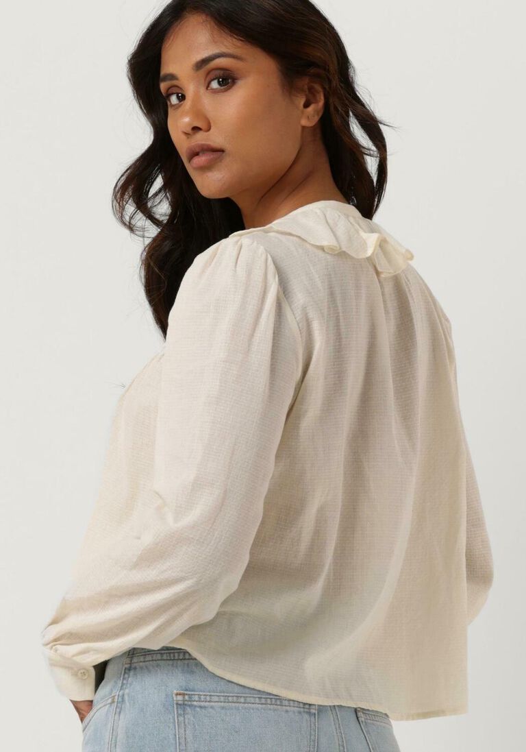 SCOTCH & SODA gebroken wit scotch & soda blouse pin-tuck ruffled seasonal shirt