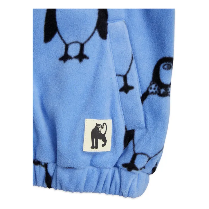 Mini Rodini Veste Polaire Polyester Recyclé Pingouin | Bleu