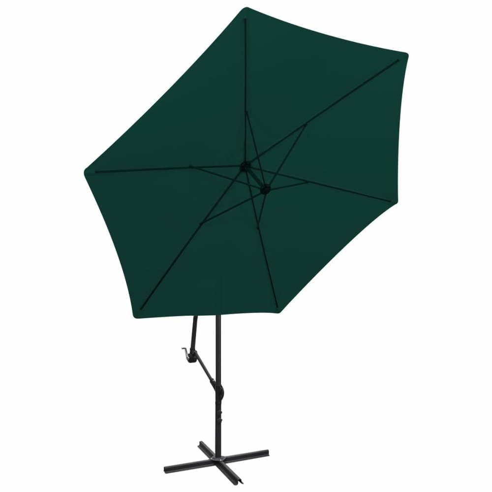 Parasol meuble de jardin en porte-à-faux 3 m vert