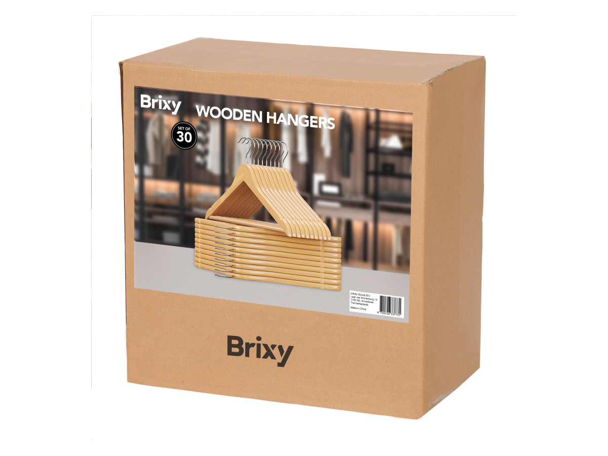 Infinity goods set van 30 kledinghangers - Wood