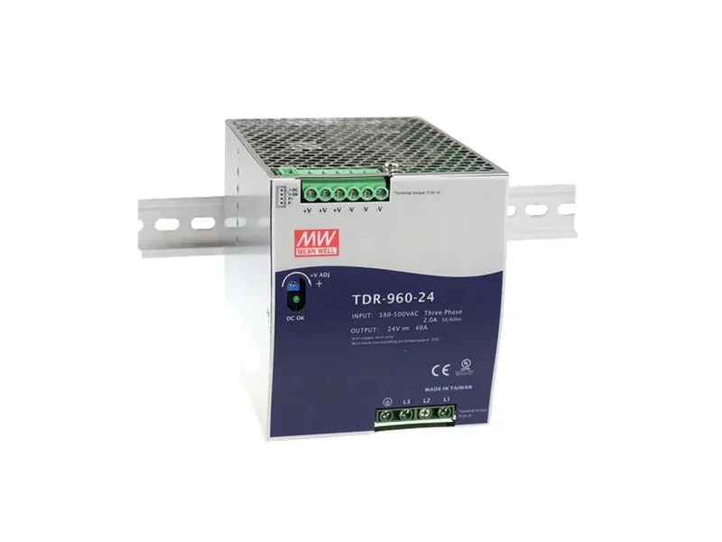 MEAN WELL TDR-960-48, 960 W, 340 - 550 V, 47 - 63 Hz, 2/400VC, 1.4/500VC, Aktiv, 14 ms