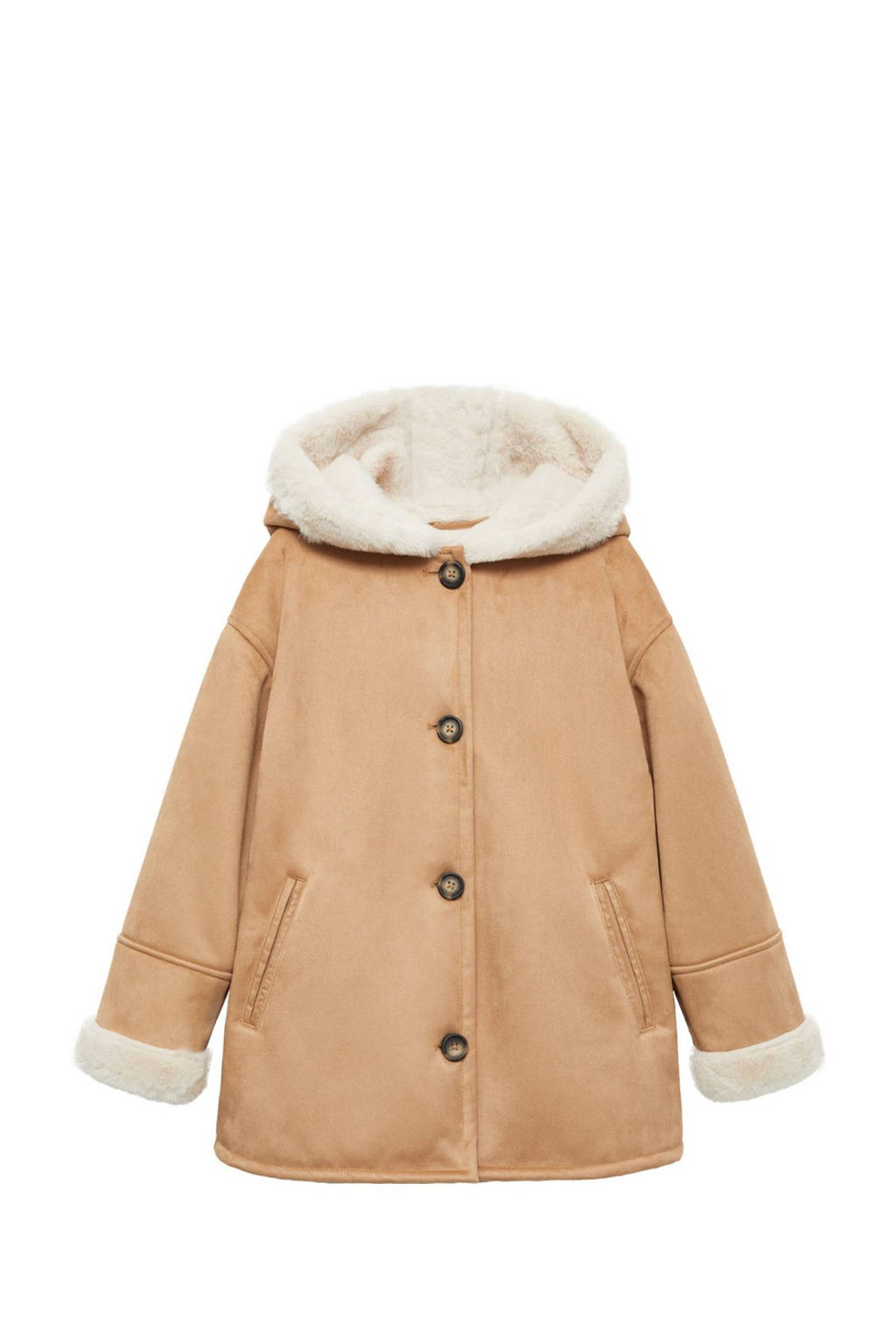 Mango Kids winterjas lichtbruin