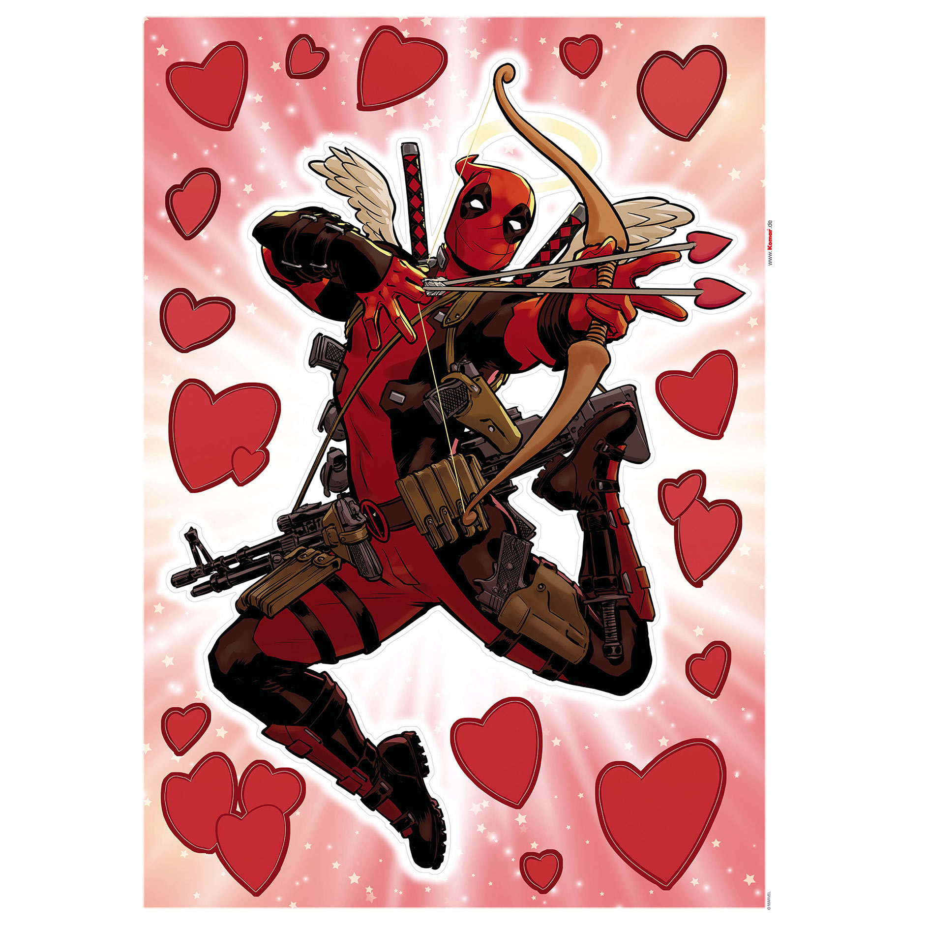 Wandtattoo DEADPOOL LOVEPOOL - rot-schwarz - 50x70 cm