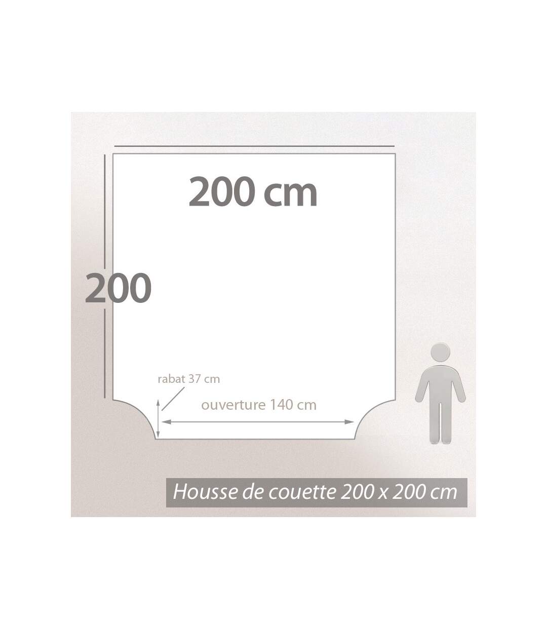 Housse de couette 200x200 cm coton FOLIO ecru Corail