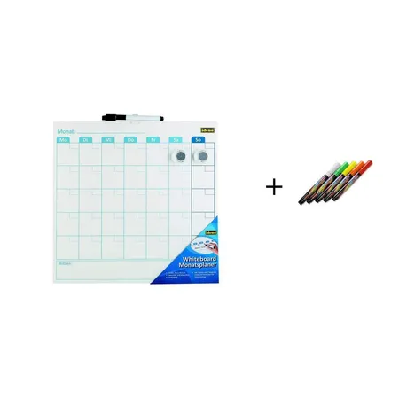 Idena Whiteboard, Monatsplaner / Wochenplaner mit 5 Kreidemarker