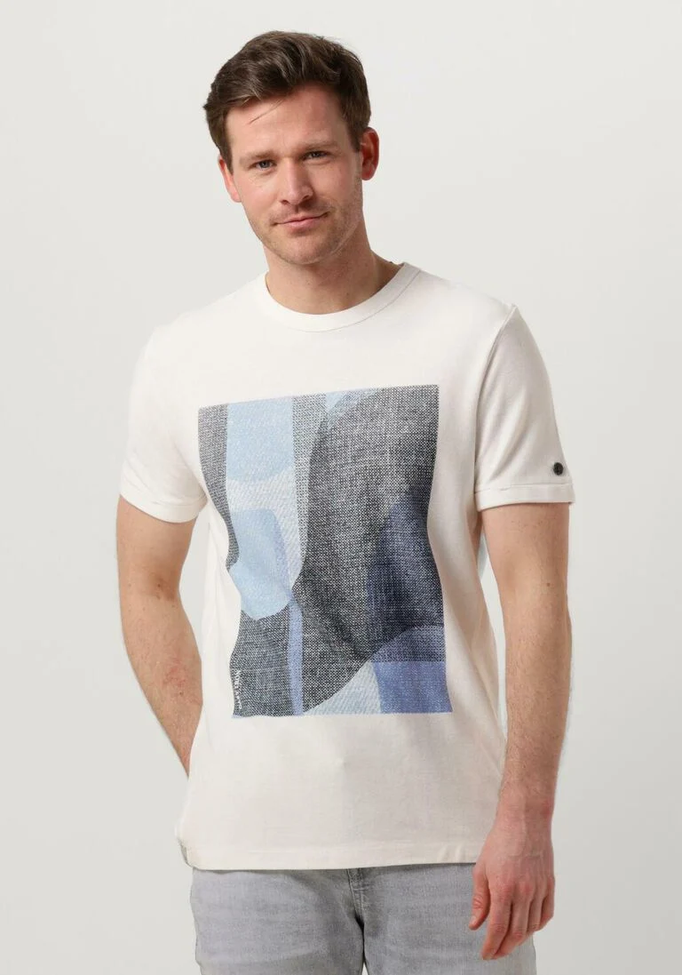 CAST IRON witte cast iron t-shirt short sleeve r-neck regular fit cotton twill