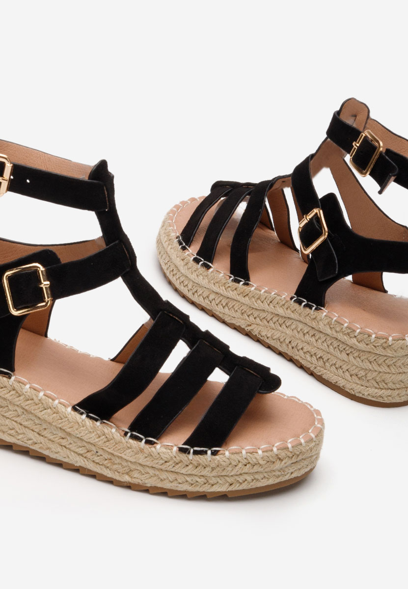 Sandales type espadrilles noirs Sanjana