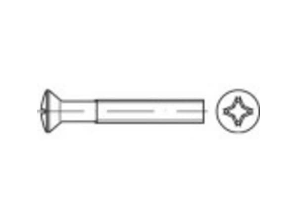 TOOLCRAFT TO-5376435 Undersænkede linseskruer M2,5 10 mm Krydskærv Philips Rustfrit stål A2 1000 stk