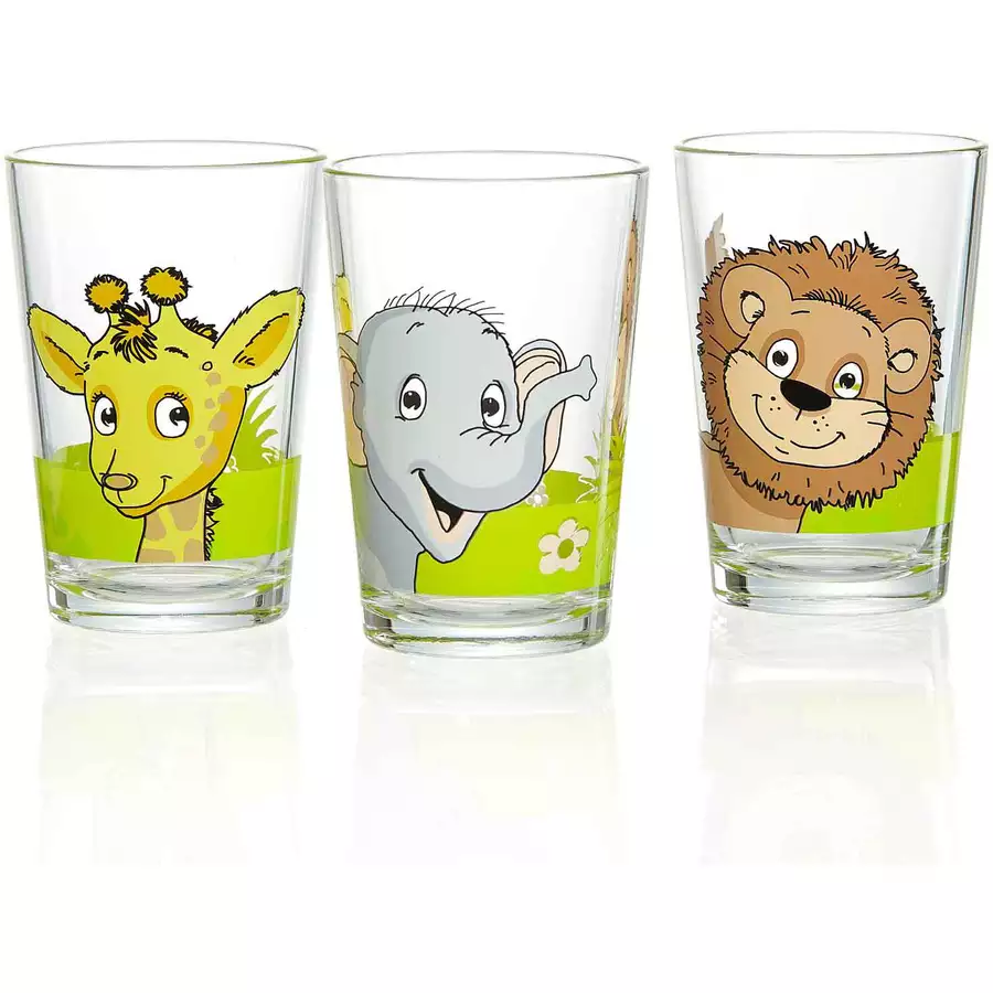 Ritzenhoff & Breker GmbH & Co. KG Kindergläser Dschungeltiere 205 ml 3er Set bunt