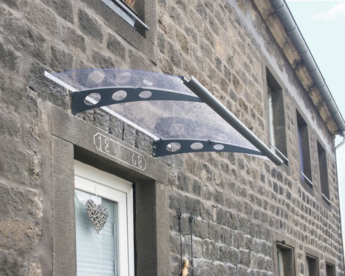ARON Protega luifel 135x90,5 cm antraciet polycarbonaat transparant