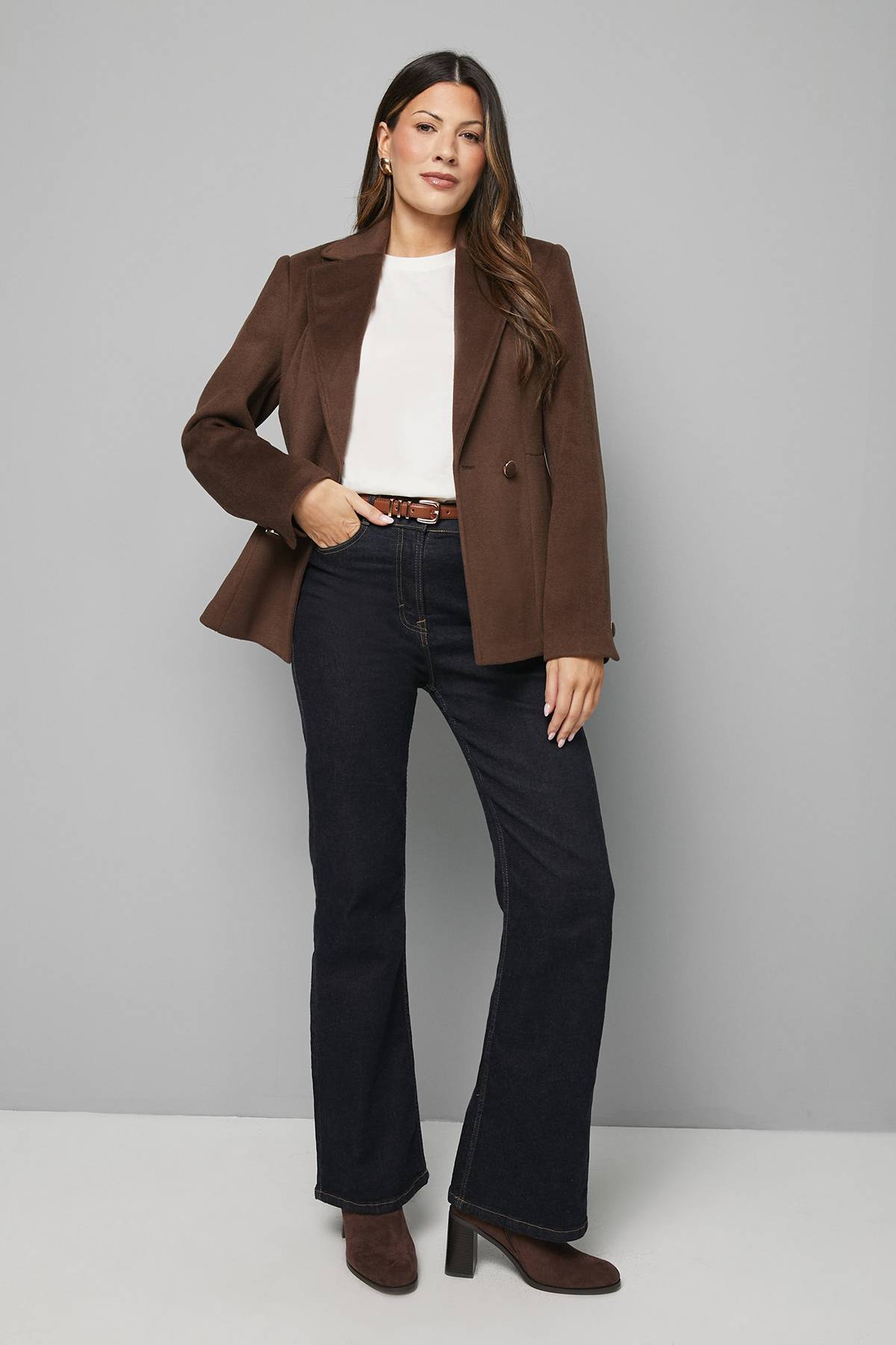 Wallis Veste à Double Boutonnage avec Épaules Bouffantes