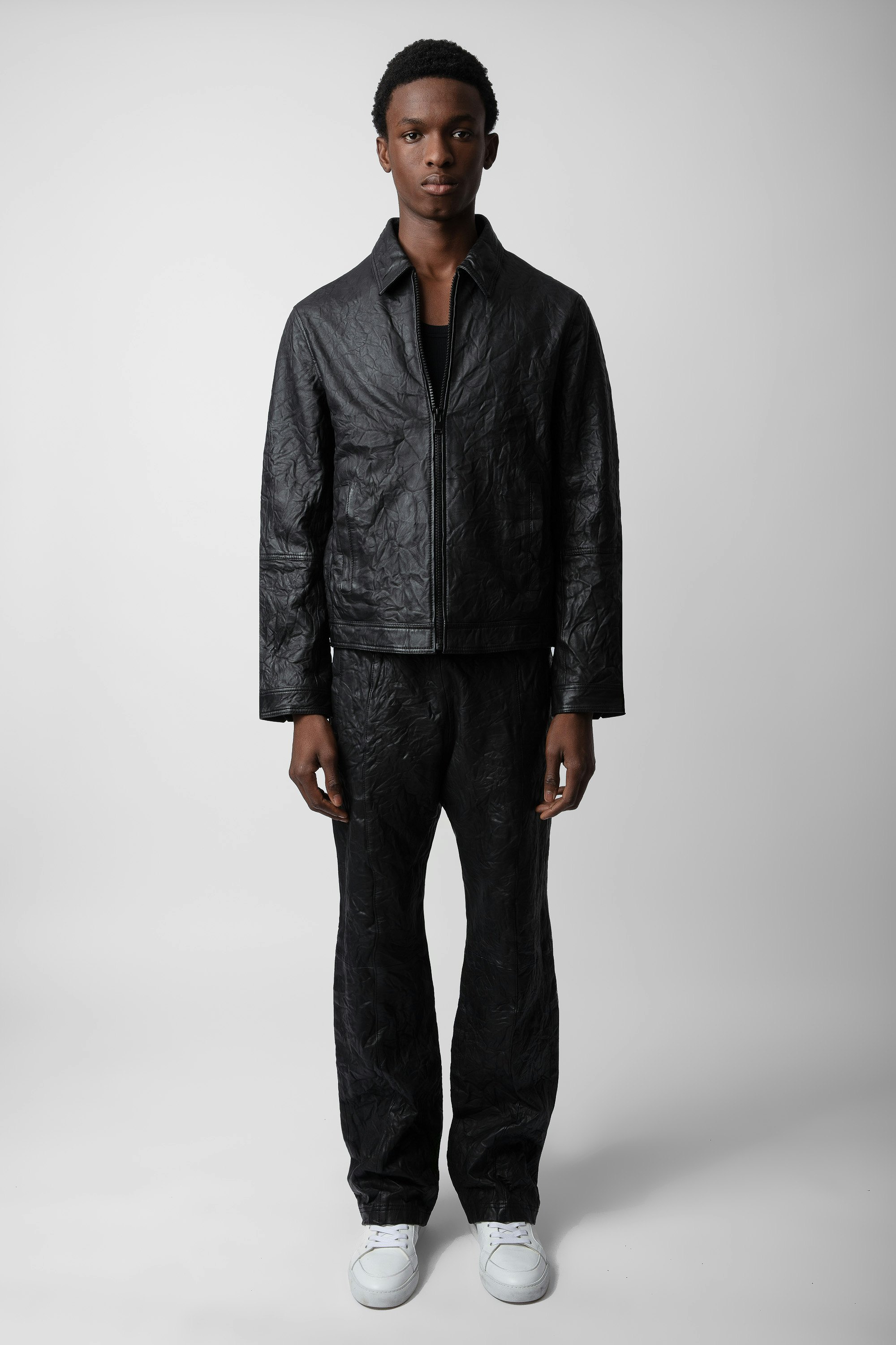 Blouson Lasso Cuir Froissé