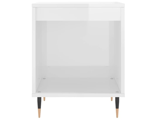 VIDAXL - Table de chevet blanc brillant 40x35x50 cm bois d’ingénierie